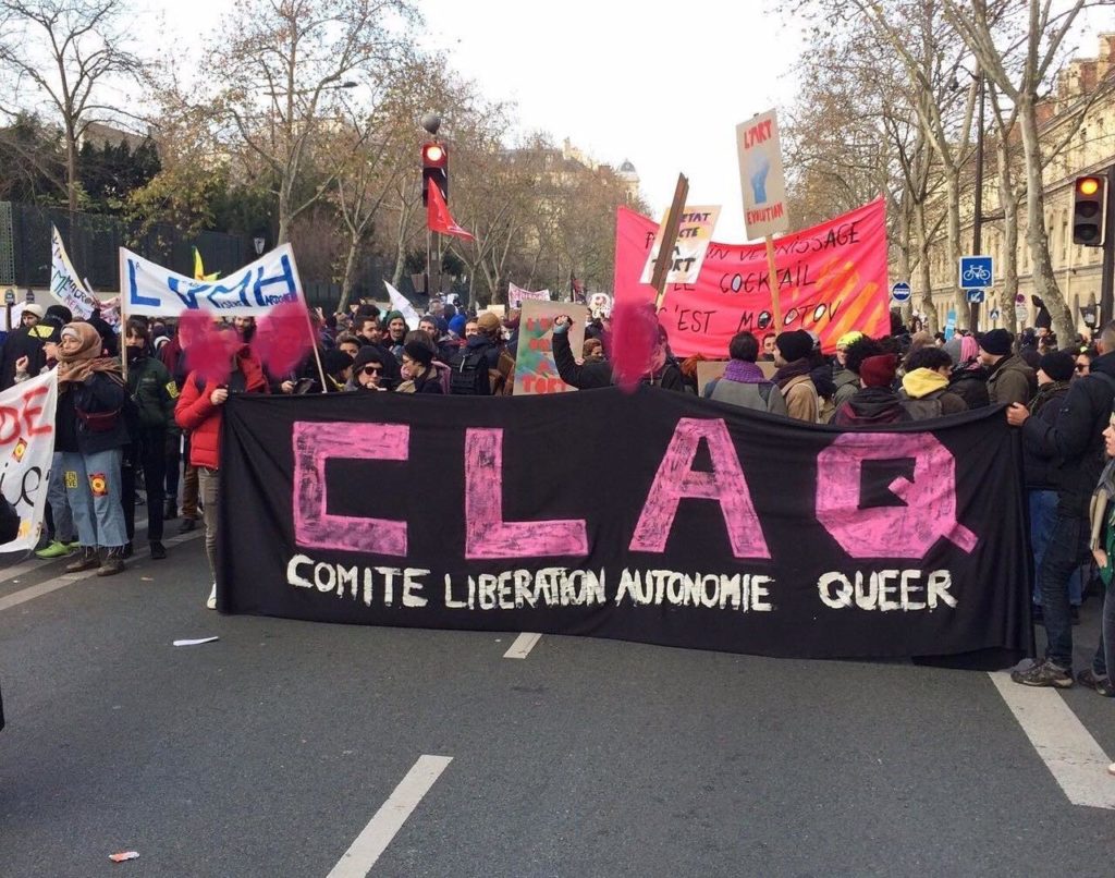 CLAQ : comité de libération et d'autonomie queer - Manifestation contre la réforme des retraites.